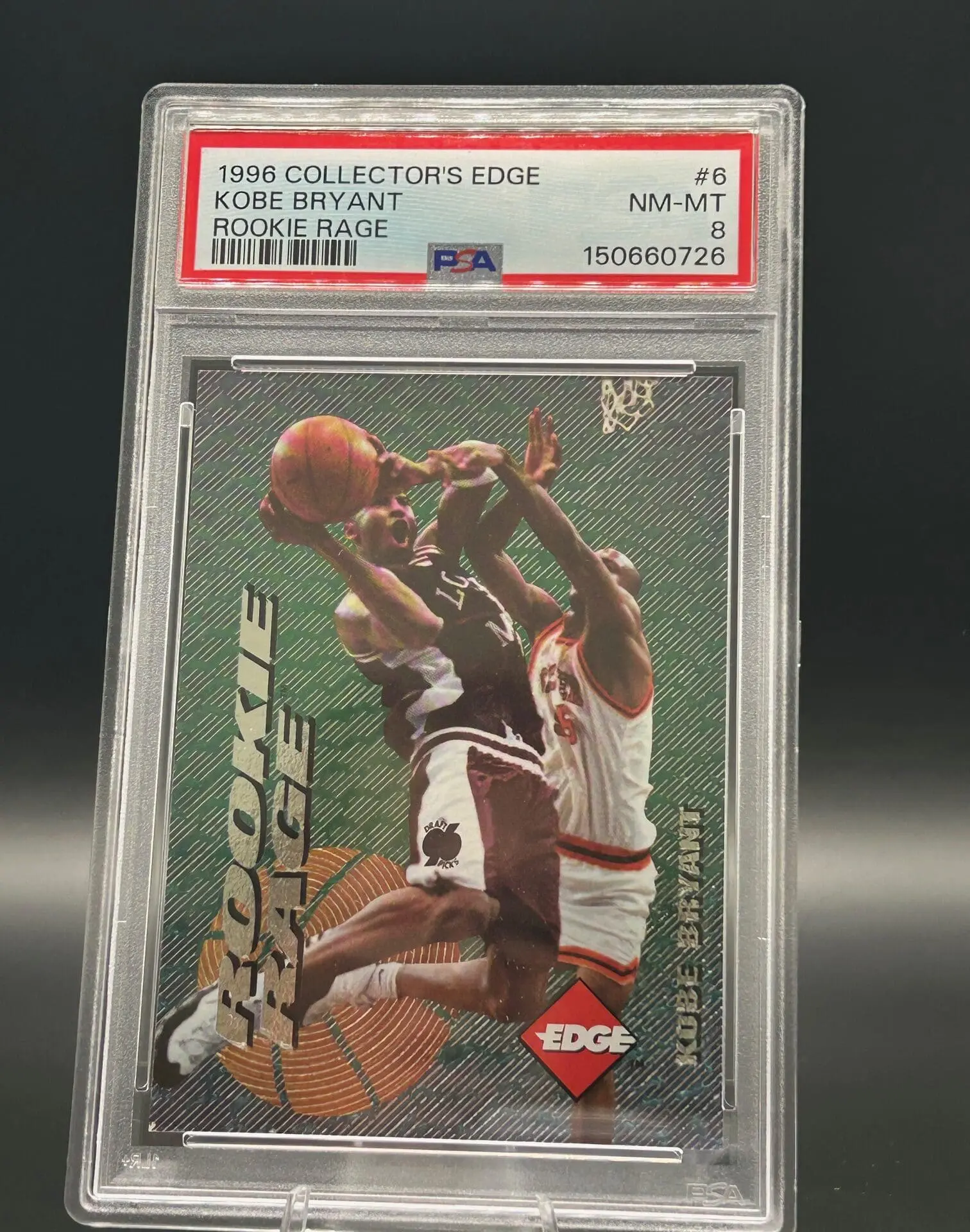 1996 Collectors Edge Kobe Bryant Rookie Rage #6 PSA8